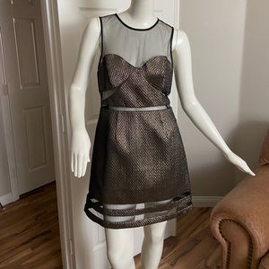 Mustard Seed gold and black dress Sz L